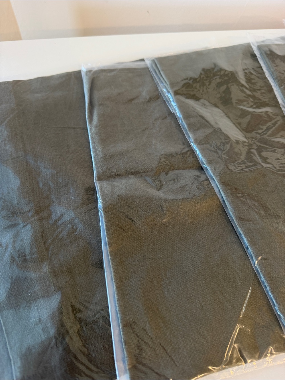 Crate&Barrel Charcoal Gray Linen Napkins - Set of Four